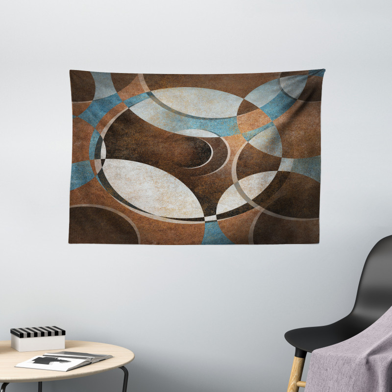Grunge Vintage Rounds Wide Tapestry