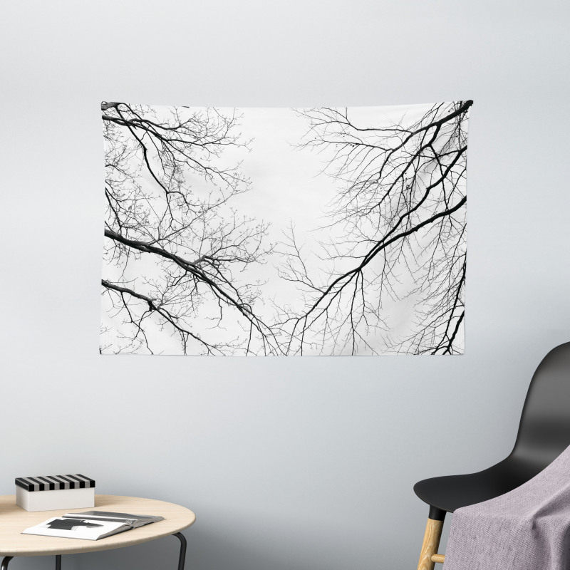 Leafless Scary Branches Wide Tapestry