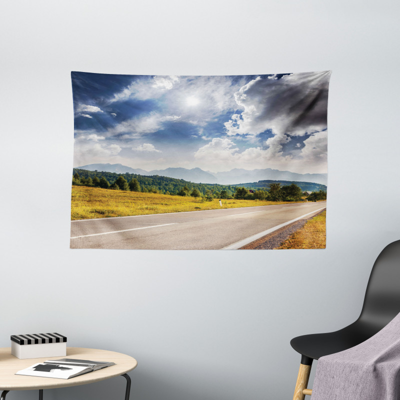 Road Hot Sunny Road Wide Tapestry