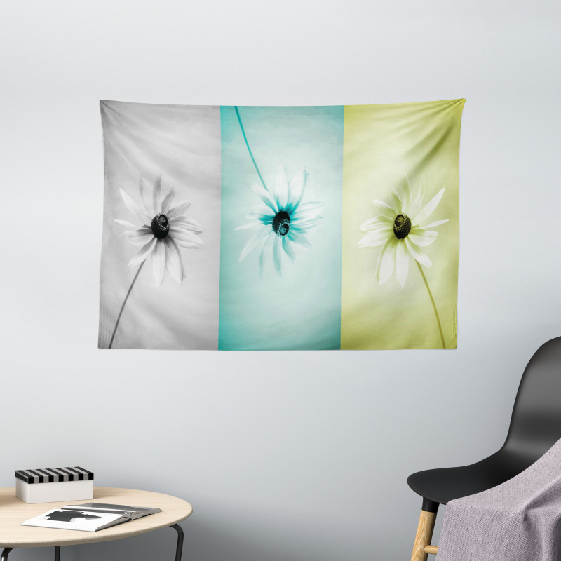 Different Daisy Flower Wide Tapestry