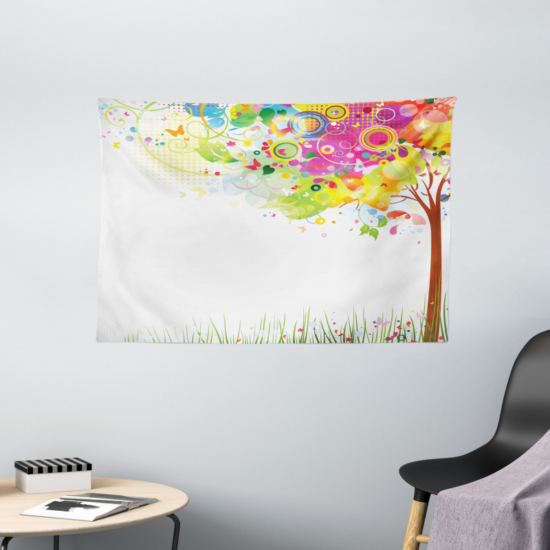 Color Bursting Tree of Life Wide Tapestry