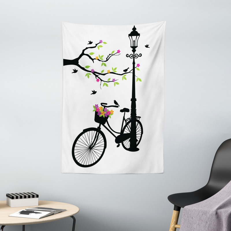 Spring Tree Birds Bike Tapestry