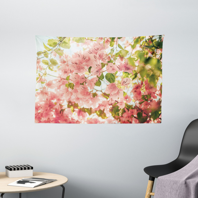 Sunny Summer Blossoms Wide Tapestry