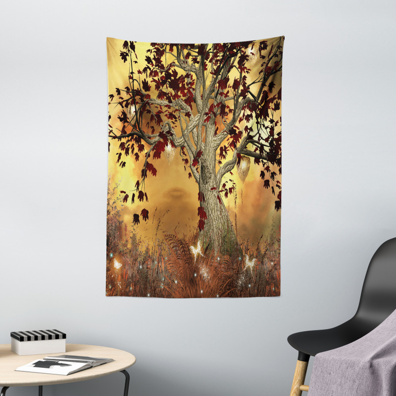 Tree Earthy Color Tones Tapestry