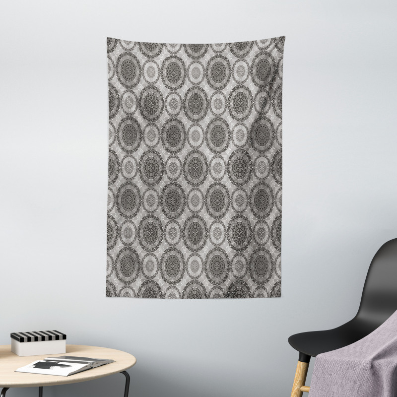 Abstract Damask Flowers Tapestry