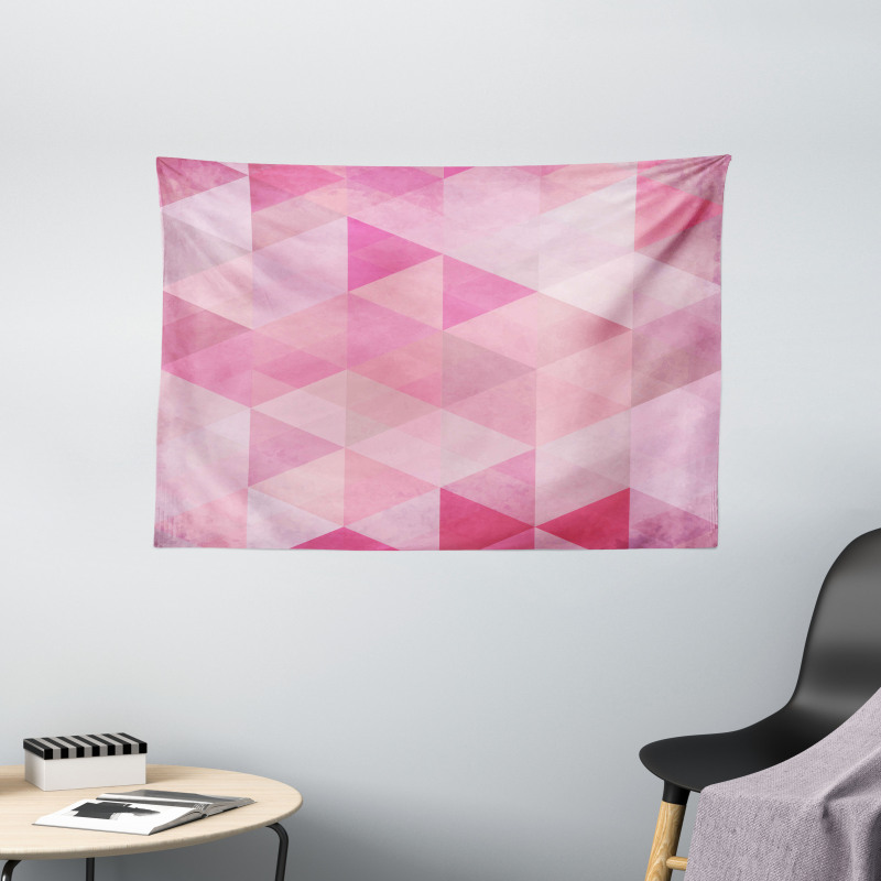 Abstract Vintage Triangles Wide Tapestry