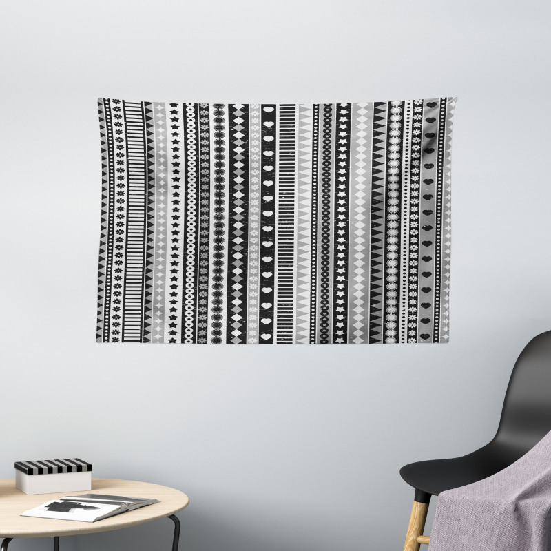 Geometric Ribbon Stripes Wide Tapestry