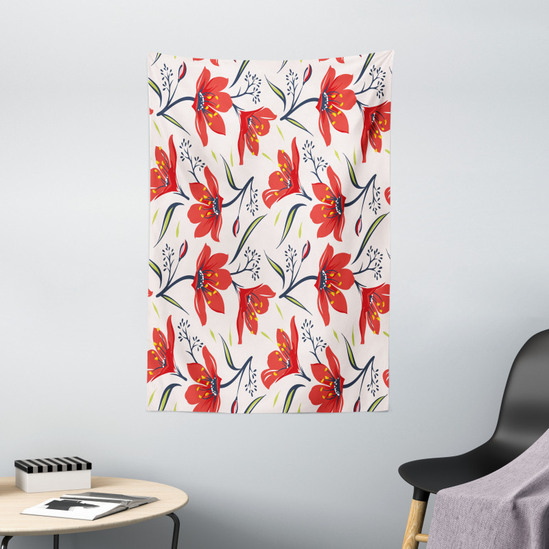 Vintage Tulip Flowers Tapestry