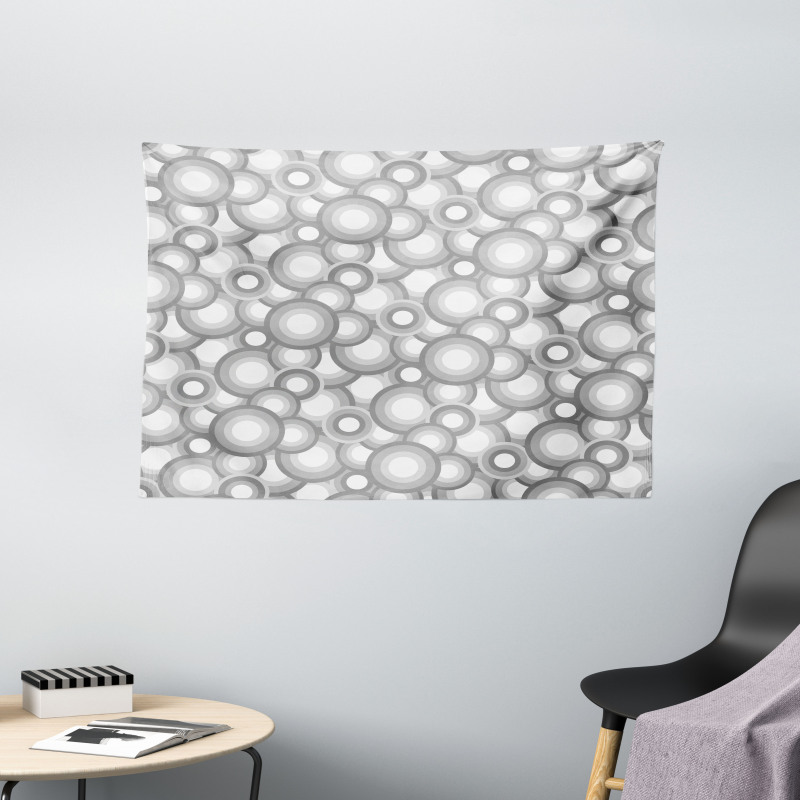 Grey White Balls Rounds Wide Tapestry