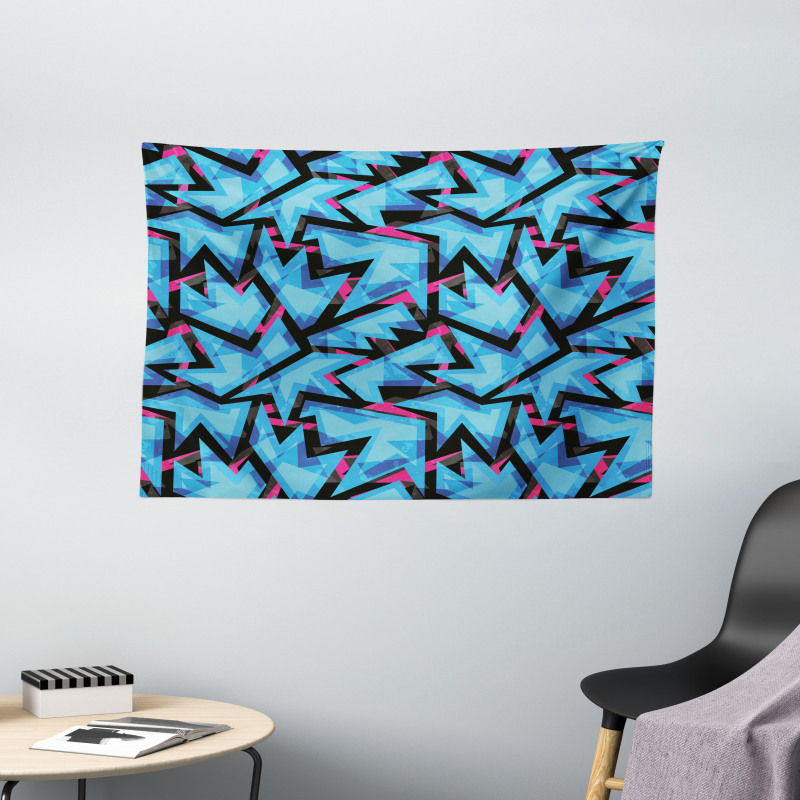 Trippy Neon Wide Tapestry