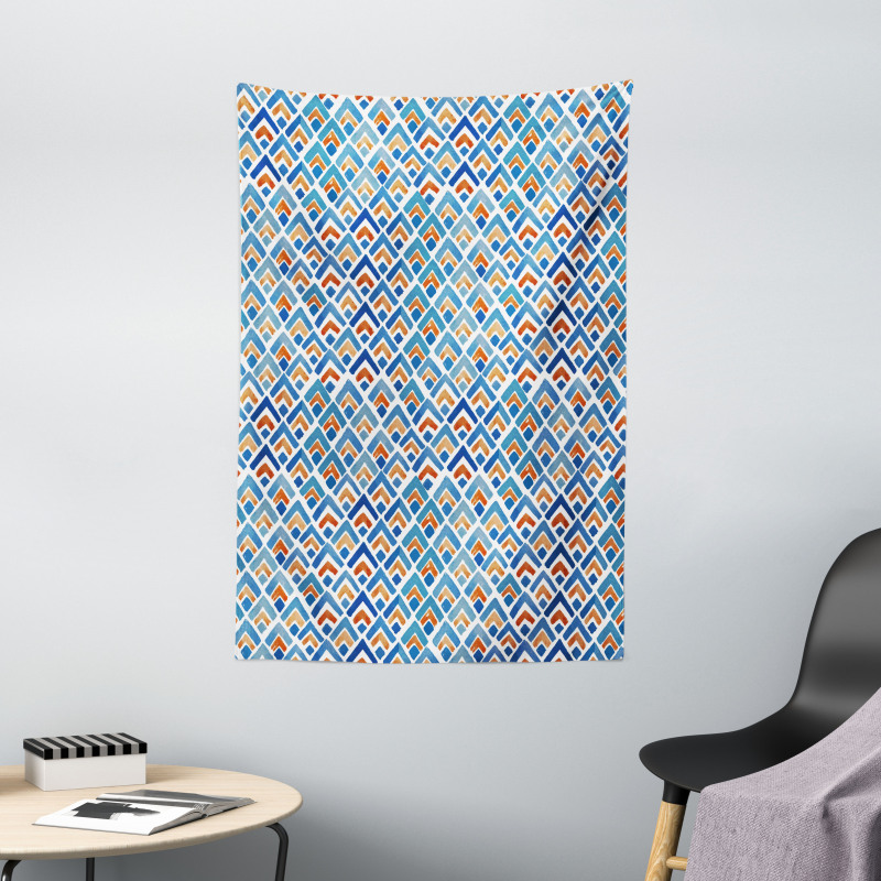 Chevron Watercolor Art Tapestry