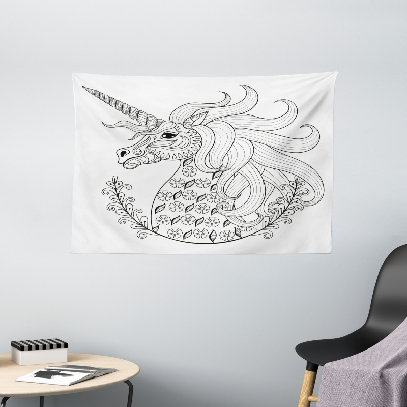 Fantasy Unicorn Wide Tapestry