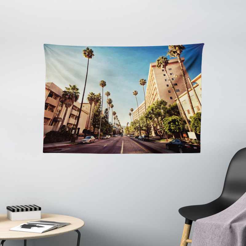 Beverly Hills Street View Wide Tapestry