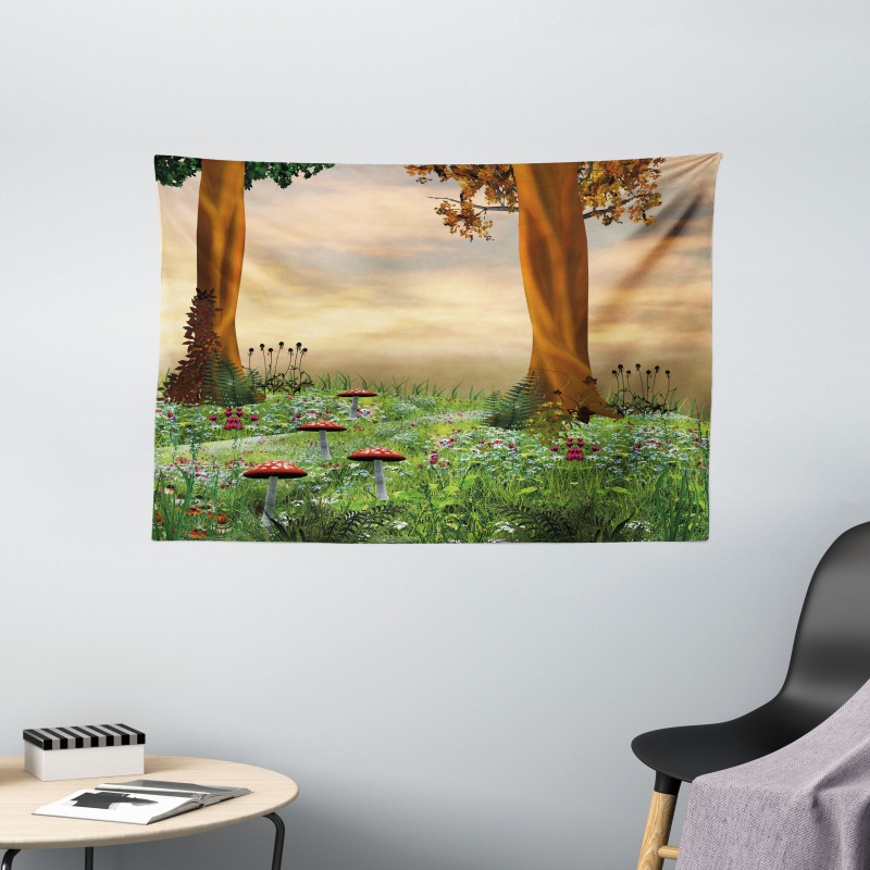 Enchanted Woods Sunset Wide Tapestry
