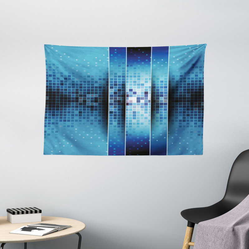 Mosaic Pattern Squares Wide Tapestry