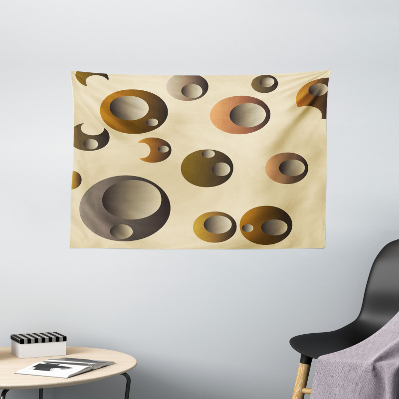 Funky Bubbles Round Wide Tapestry