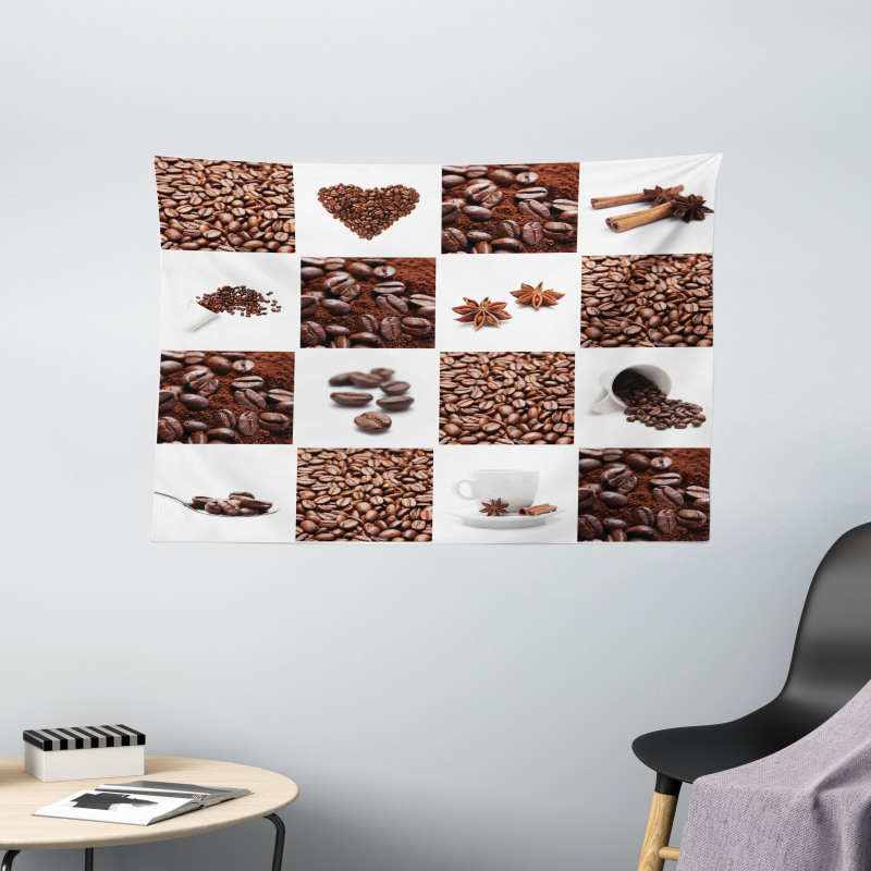 Roasted Coffee Beans Wide Tapestry