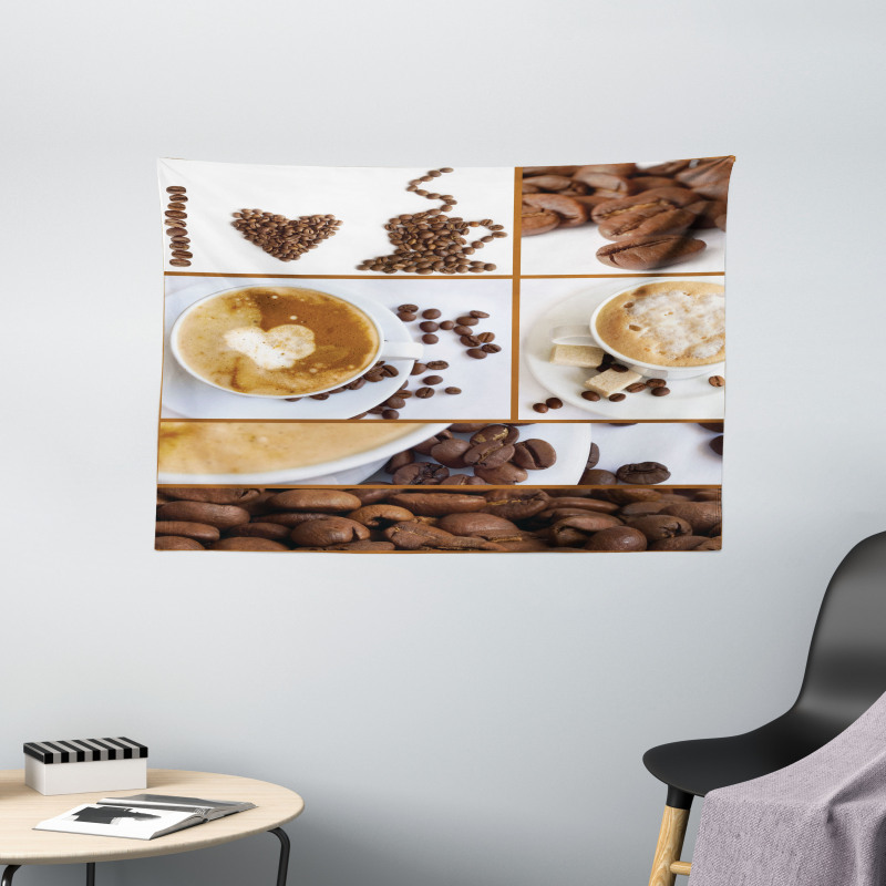 Coffee Mugs Hot Foamy Wide Tapestry