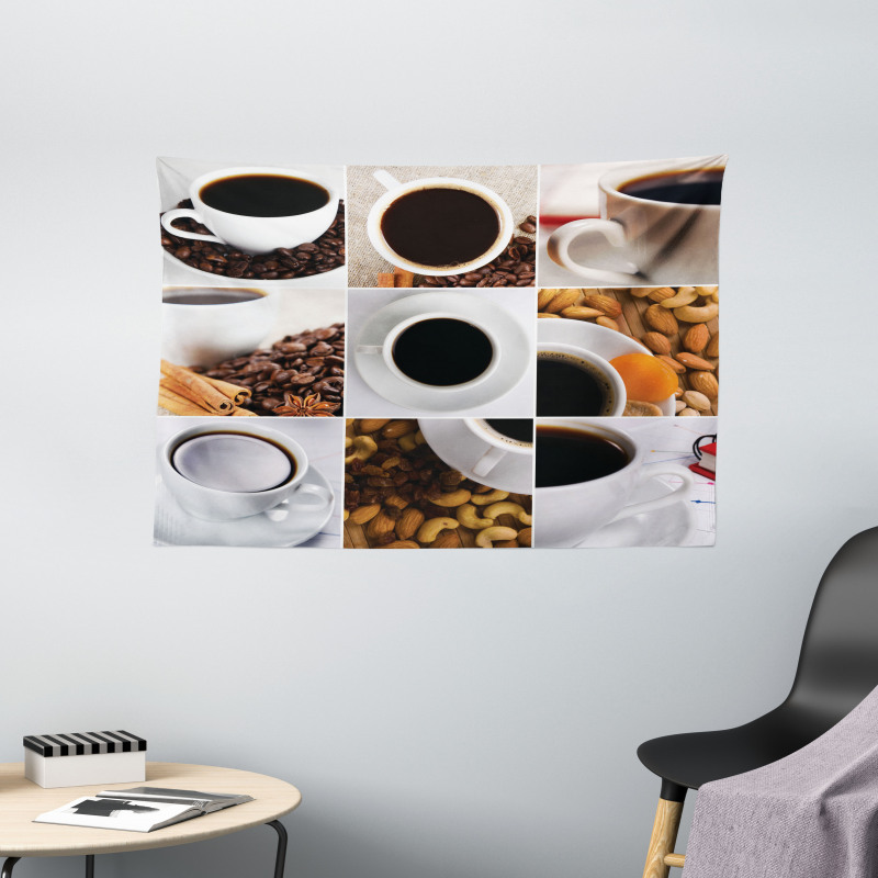 Coffee Almonds Cashews Wide Tapestry