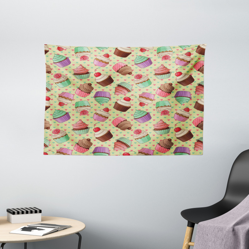 Bakery Polka Dots Wide Tapestry