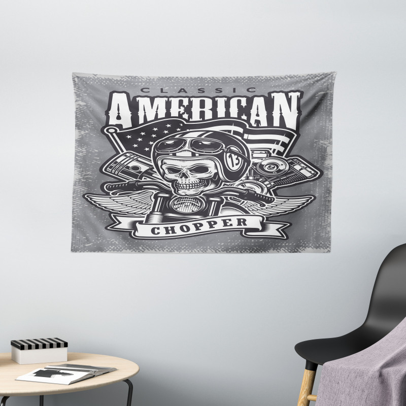 American Vintage Bike Wide Tapestry