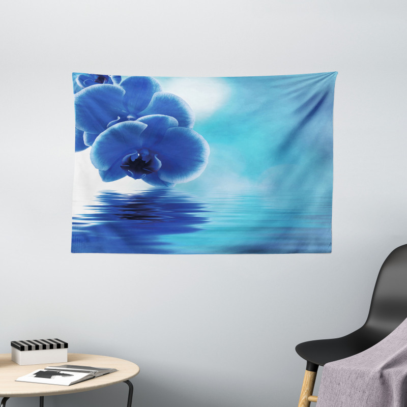 Orchid Floral Design Wide Tapestry