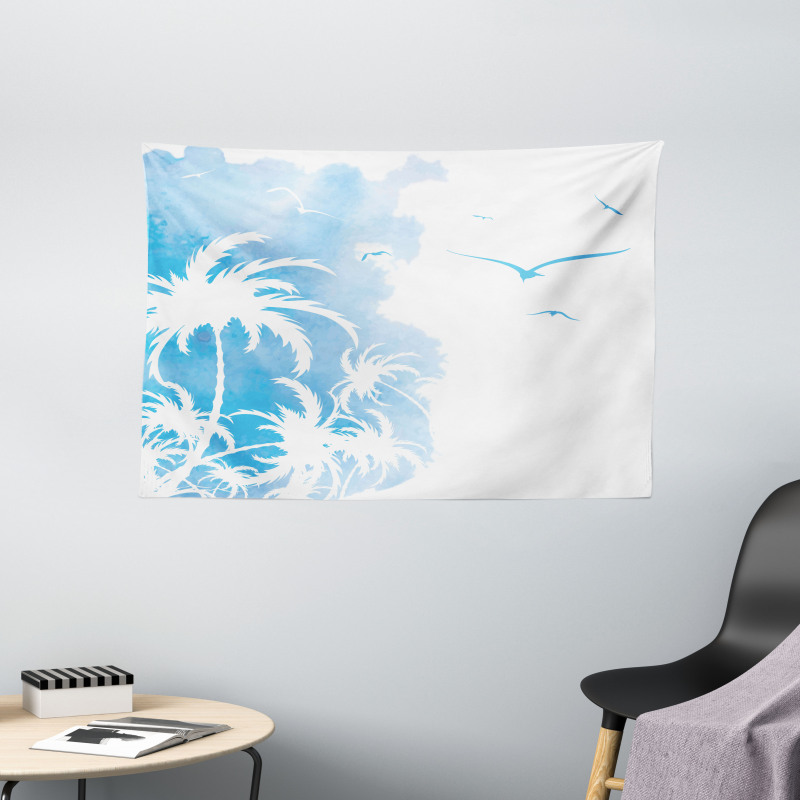 Island Palms Abstract Wide Tapestry