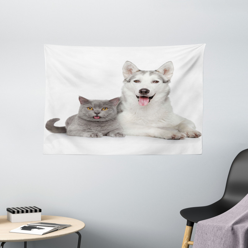 Animals Pets Dogs Digital Wide Tapestry