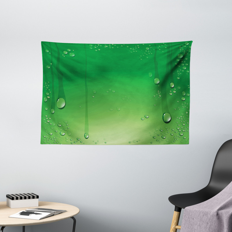 Abstract Art Water Drops Wide Tapestry