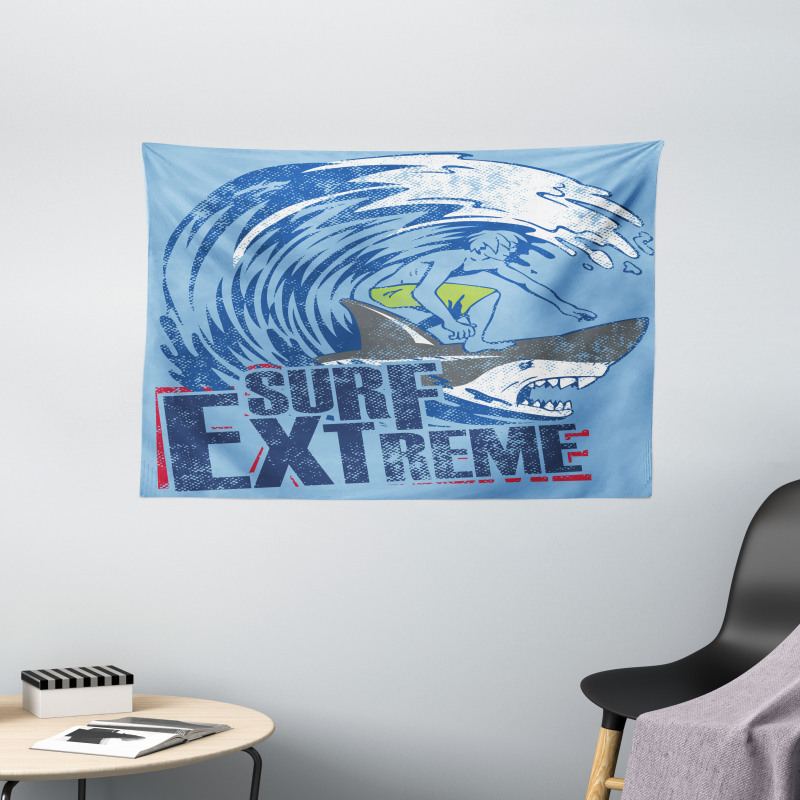 Extreme Sports Retro Wide Tapestry