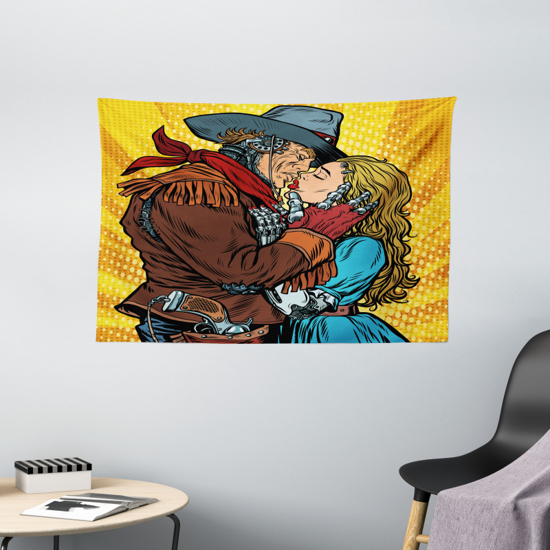 Steampunk Robots Wide Tapestry
