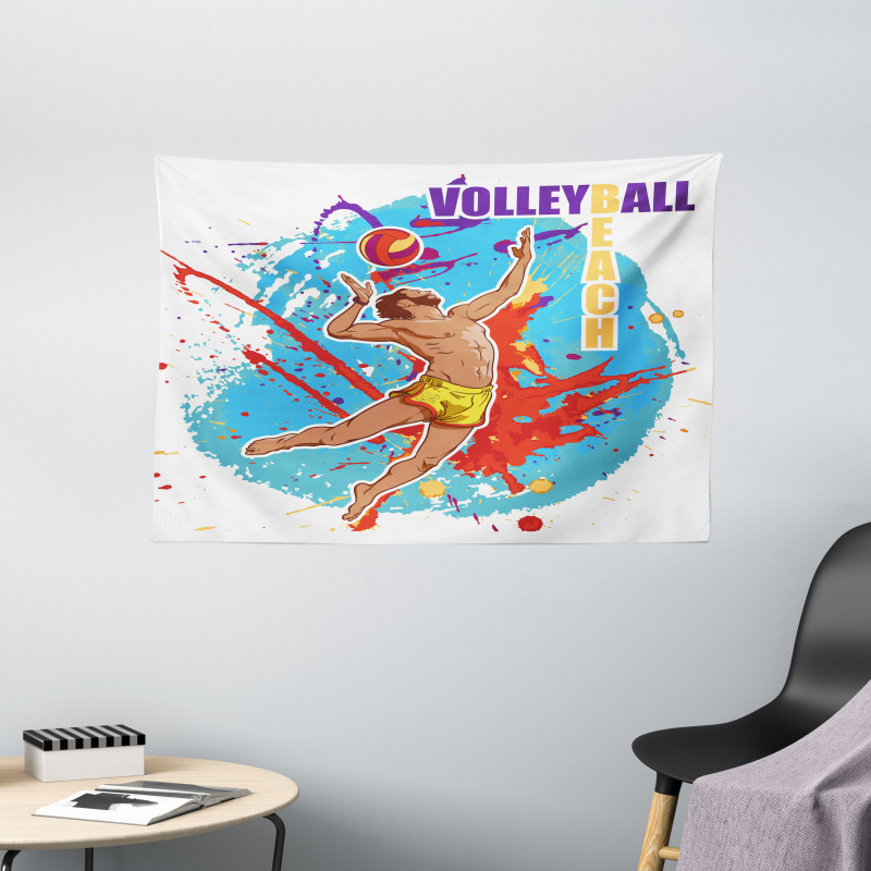 Ball in Beach Wide Tapestry