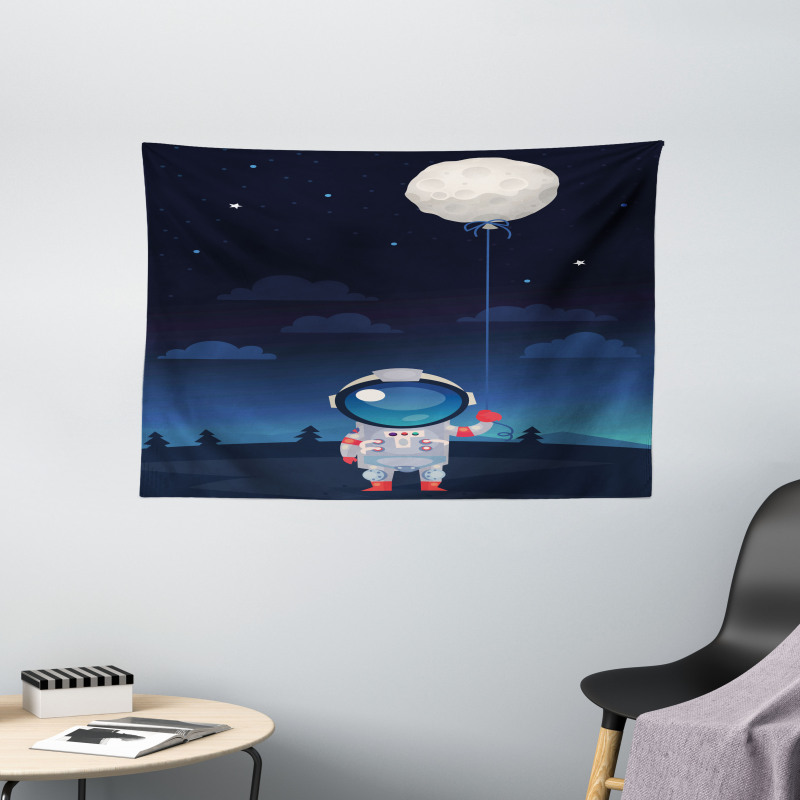 Astronaut with a Moon Wide Tapestry