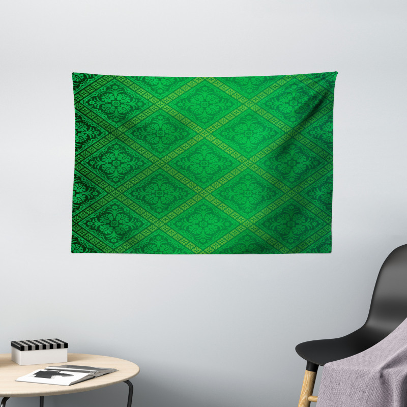 Vector Foliage Pattern Wide Tapestry