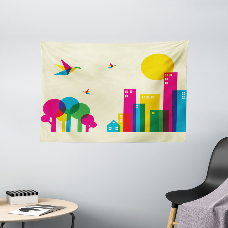 Cityscape Wide Tapestry