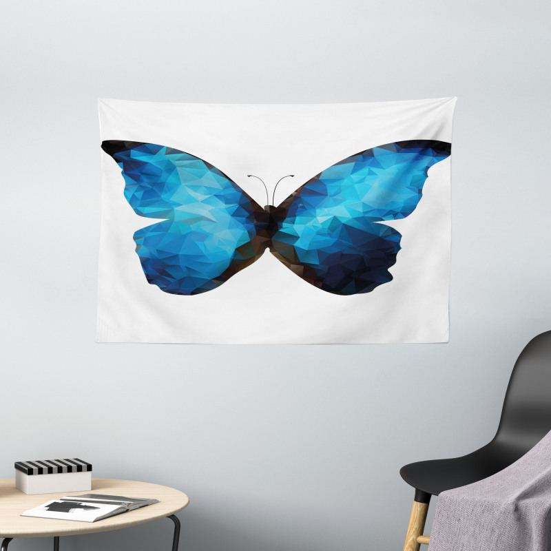 Modern Blue Ombre Wide Tapestry
