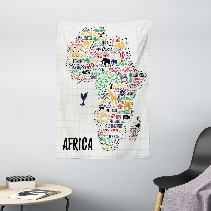 Continent Colored Tapestry