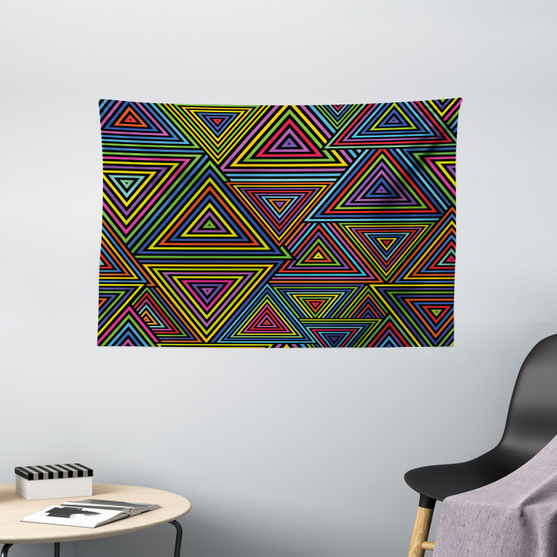 Rainbow Colors Design Wide Tapestry