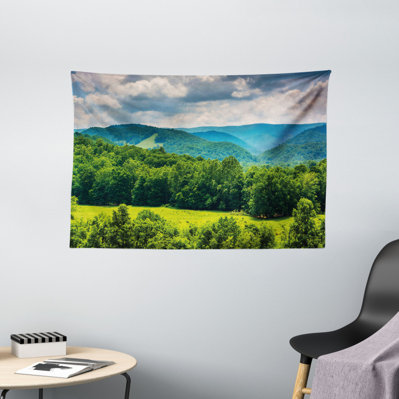 Landscape of Mountains Wide Tapestry