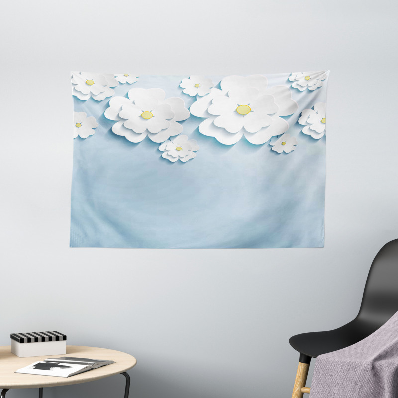 Abstract Cherry Blossom Wide Tapestry