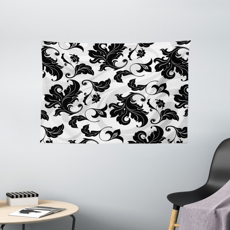 Abstract Leaf Ivy Swirl Wide Tapestry