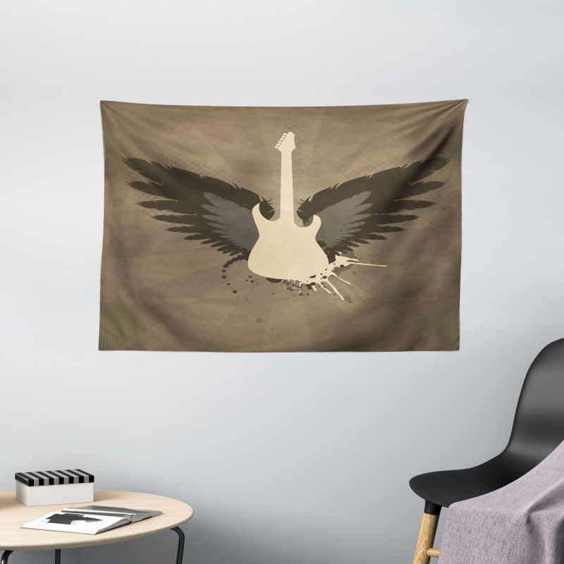 Rock Talent Wings Guitar Wide Tapestry