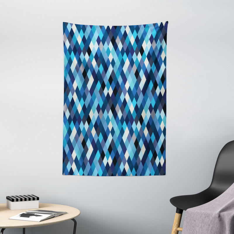Blue Toned Hexagons Tapestry