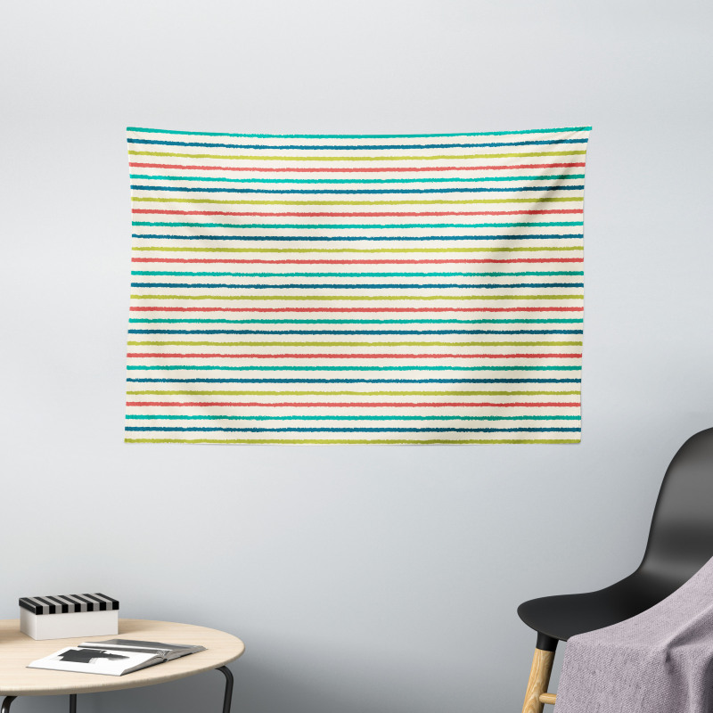 Doodle Paralel Lines Wide Tapestry