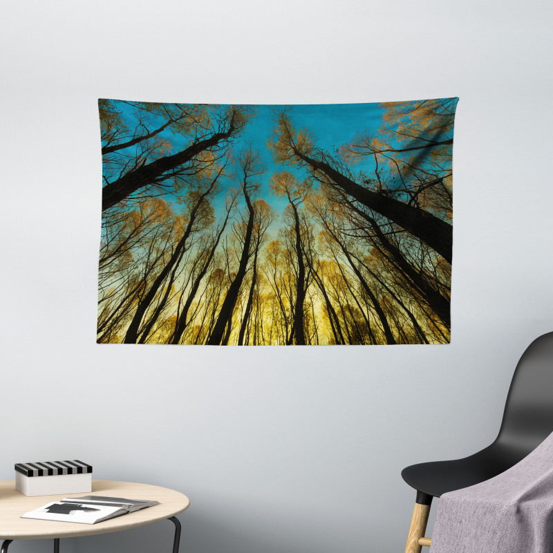 Trees Sunrise Pastoral Wide Tapestry