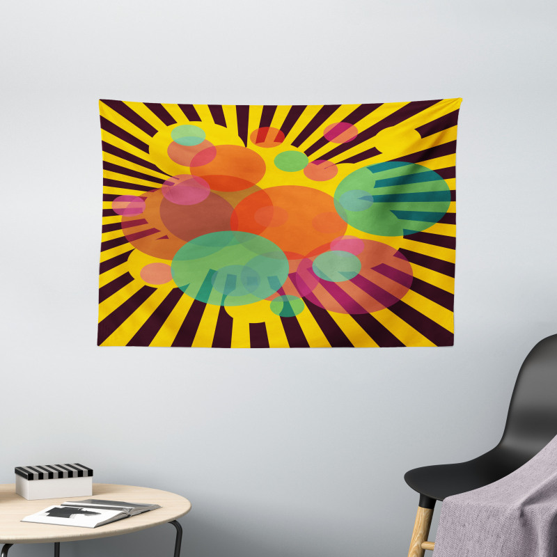 Circular Stripes Wide Tapestry