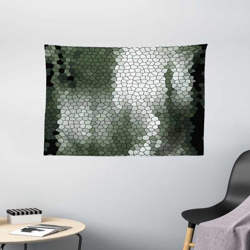 Mosaic Pixelated Art Wide Tapestry