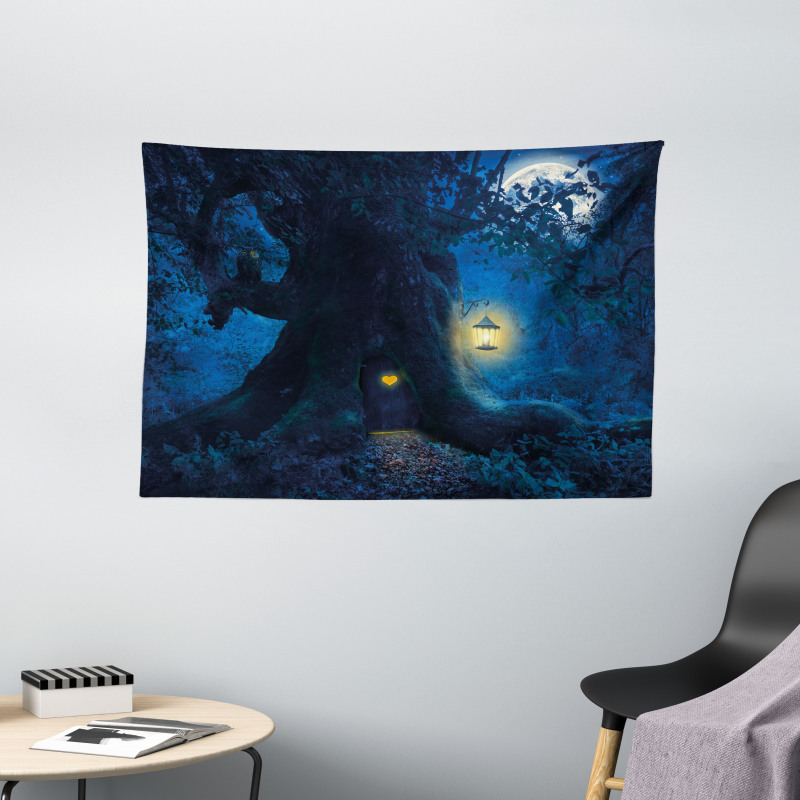 Night Tree Home Wide Tapestry