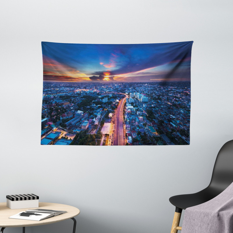 Bangkok Thailand Skyline Wide Tapestry