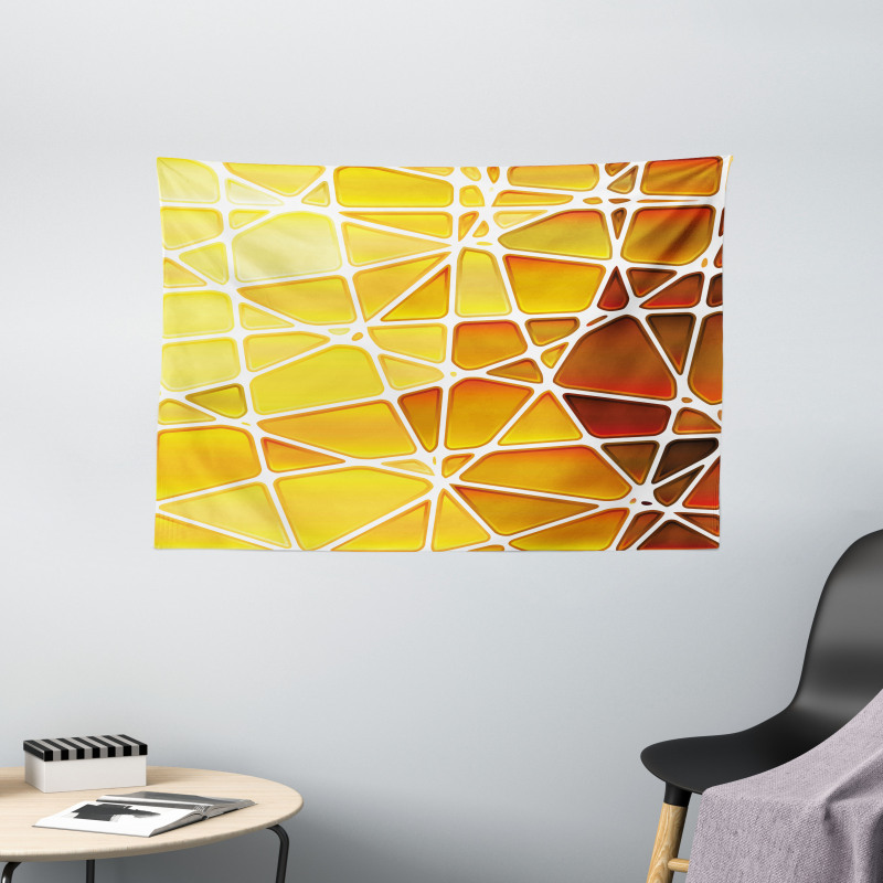 Geometrical Ombre Shapes Wide Tapestry